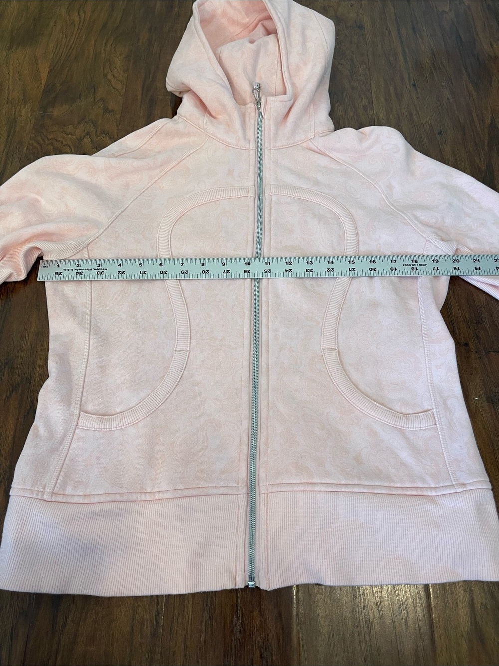 Lululemon Scuba Full Zip Hoodie Pink Size 10 Ribbed Sides Thumbholes Soft Fleece - Picture 4 of 5